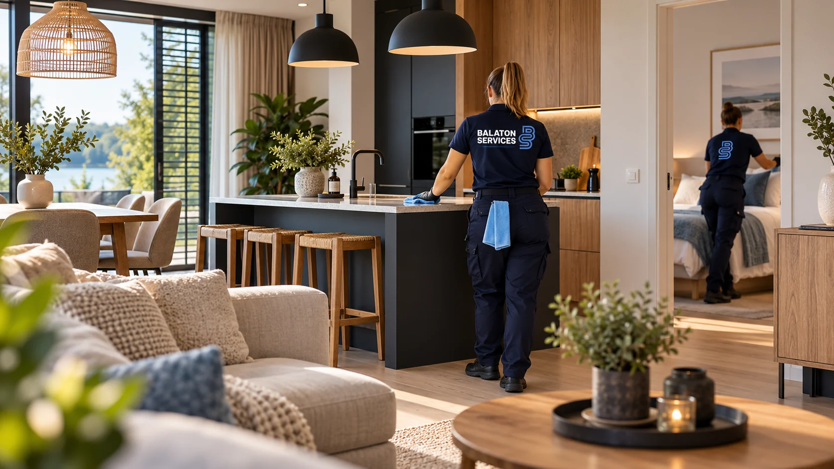 Reiniging van keuken en slaapkamer in een vakantiewoning