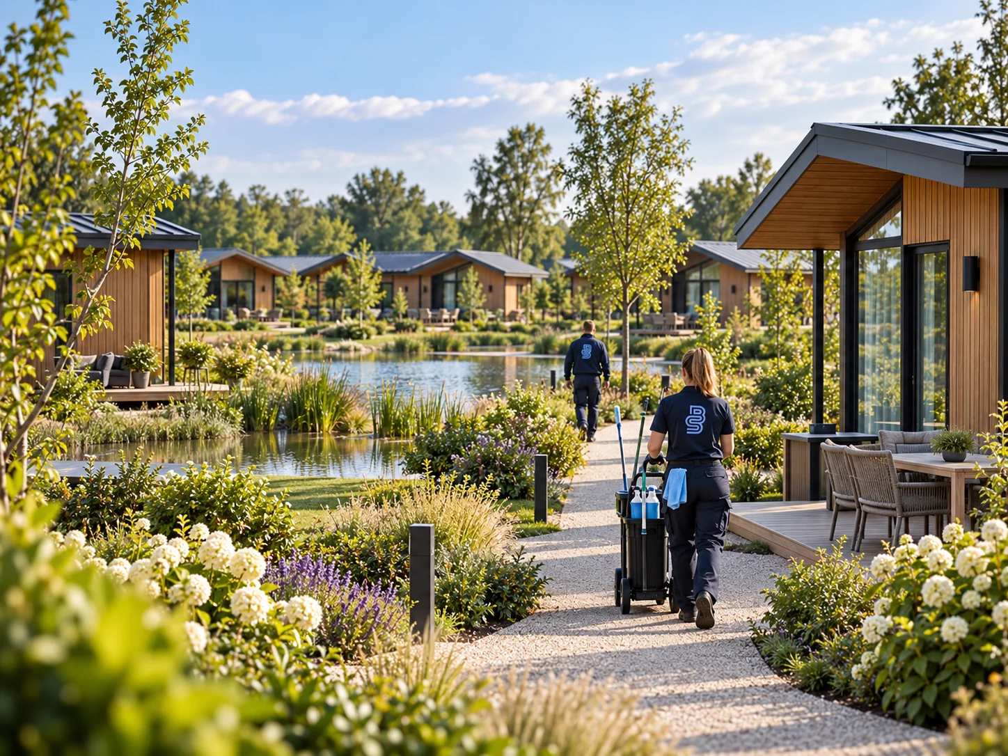 Overzicht van een verzorgd vakantiepark